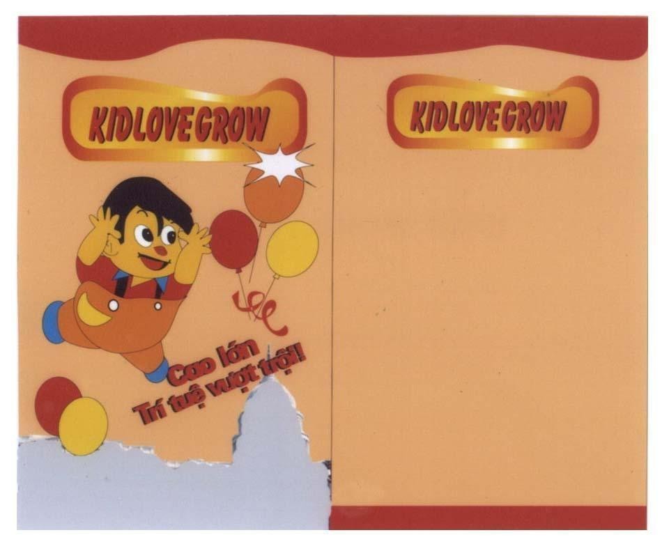 Mẫu nhãn hiệu KIDLOVEGROW Cao lớn trí tuệ vượt trội!
