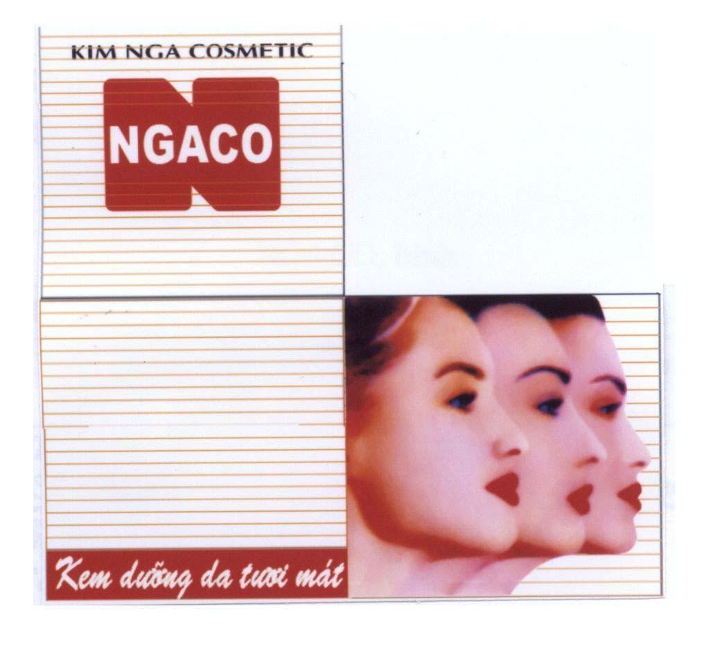 Mẫu nhãn hiệu KIM NGA COSMETIC NGACO N Kem dưỡng da tươi mát