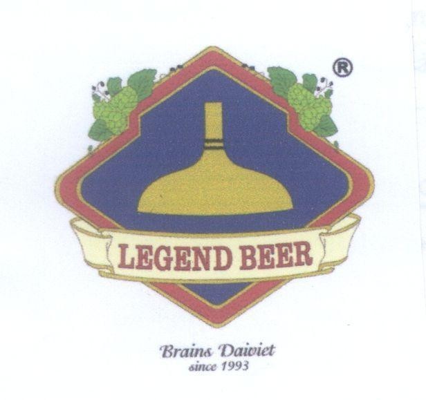 Mẫu nhãn hiệu LEGEND BEER Brains Daiviet since 1993