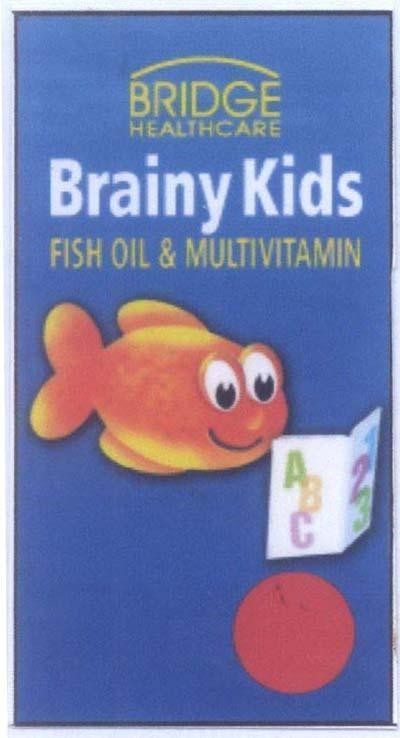 Mẫu nhãn hiệu Brainy Kids BRIDGE HEALTHCARE FISH OIL & MULTIVITAMIN A B C 1 2 3