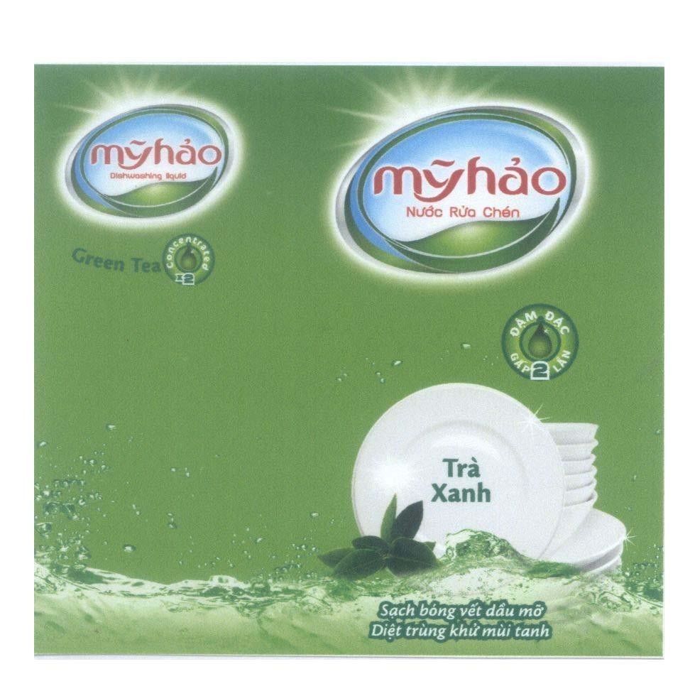Mẫu nhãn hiệu mỹhảo Dishwashing liquid nước rửa chén Green Tea Trà Xanh concentrated x2 Sạch bóng vết dầu mỡ Diệt trùng khử mùi tanh
