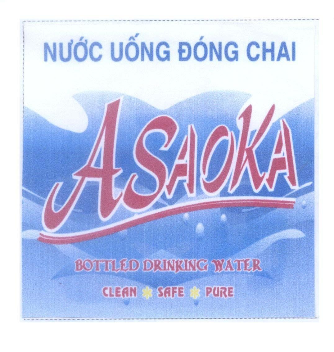 Mẫu nhãn hiệu ASAOKA Nước Uống Đóng Chai BOTTLED DRINKING WATER CLEAN SAFE PURE