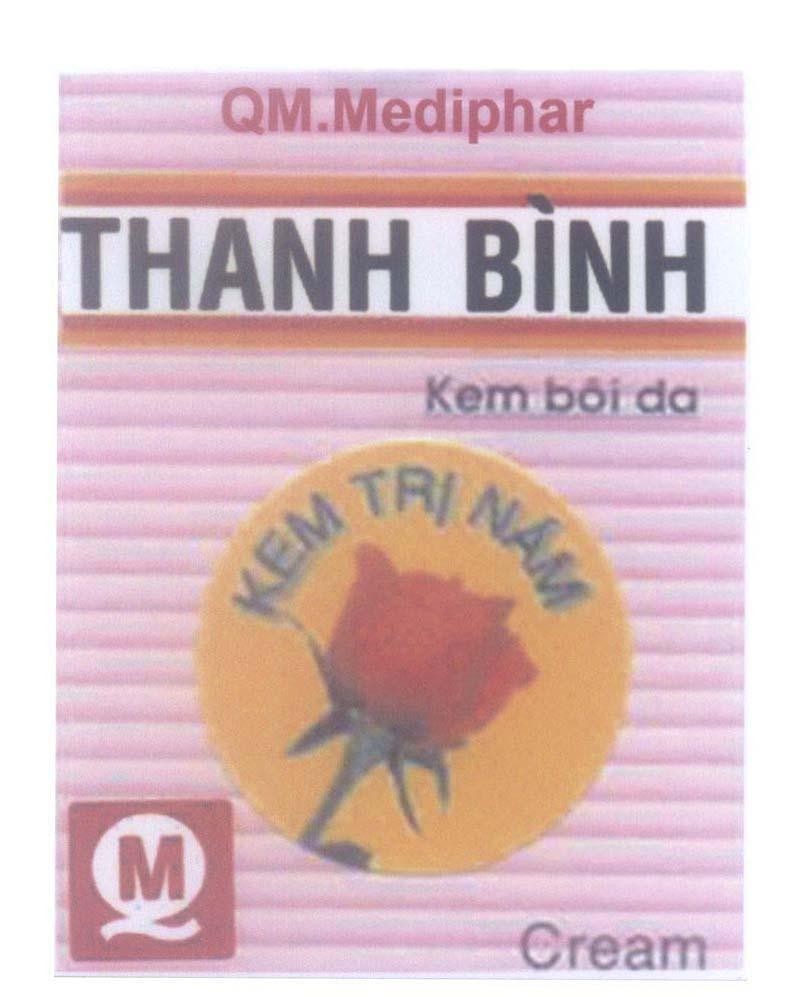 Mẫu nhãn hiệu Thanh Bình Kem bôi da Kem Trị Nám Cream QM.Mediphar