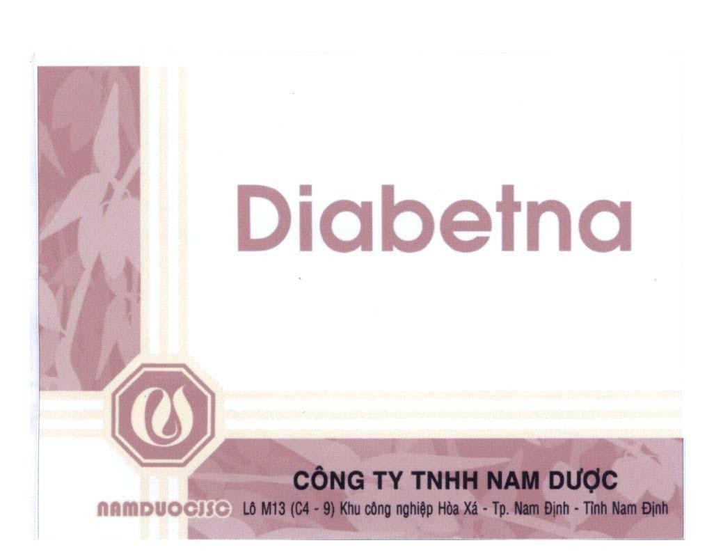 Mẫu nhãn hiệu Diabetna NAM DUOC JSC Công Ty TNHH Nam Dược Lô M13 (C4-9) Khu công nghiệp Hoà Xá - Tp. Nam Định - Tỉnh Nam Định