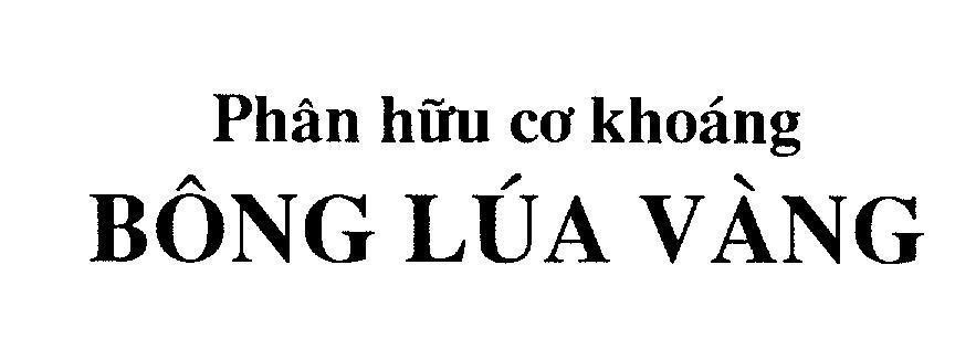 Mẫu nhãn hiệu Bông Lúa Vàng Phân hữu cơ khoáng