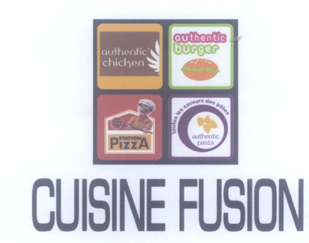 Mẫu nhãn hiệu CUISINE FUSION Authentic chicken Authentic burger STATION PIZZA Authentic pasta