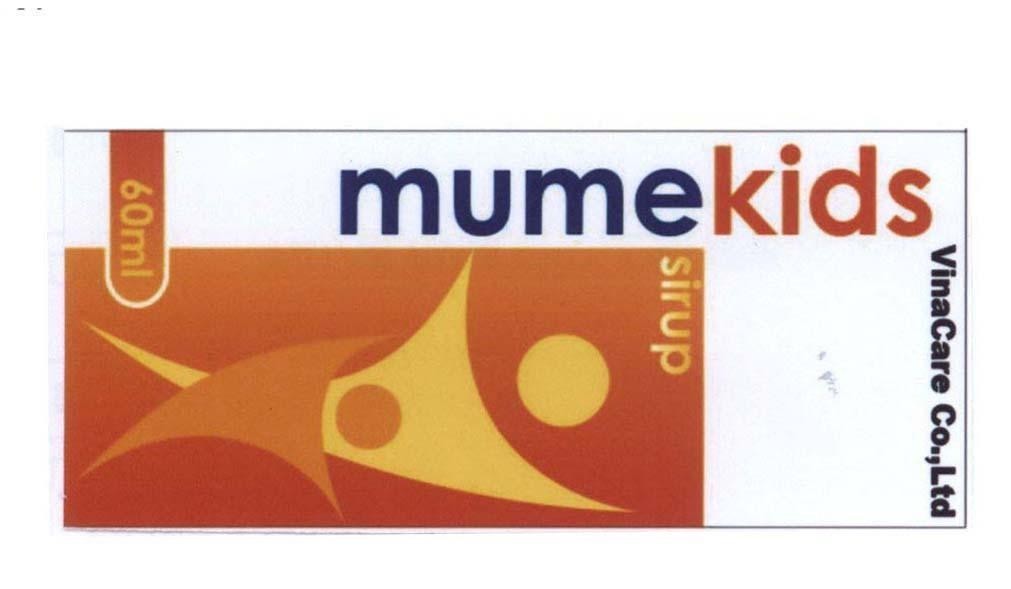 Mẫu nhãn hiệu mumekids sirup VinaCare Co.,Ltd