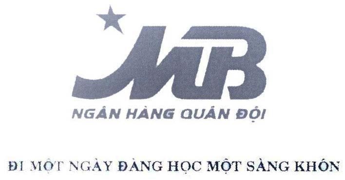 Mẫu nhãn hiệu MB Ngân Hàng Quân Đội Đi Một Ngày Đàng Học Một Sàng Khôn