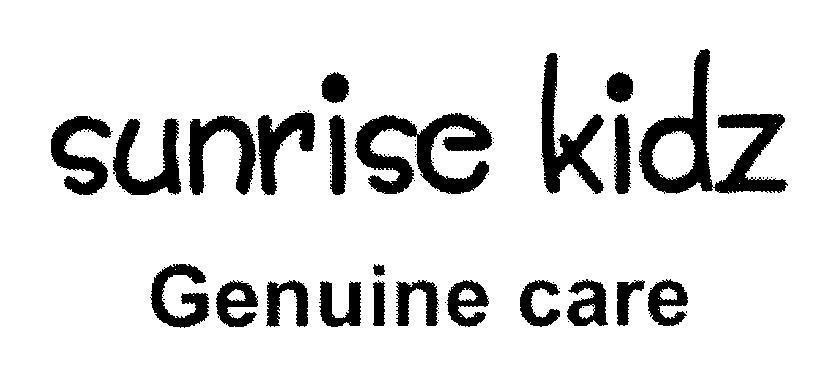 Mẫu nhãn hiệu Sunrise kidz Genuine care
