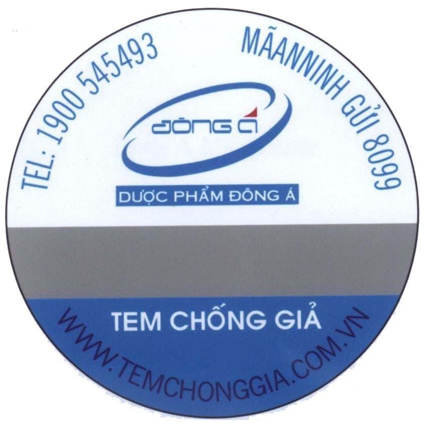 Mẫu nhãn hiệu Đông á Dược phẩm Đông á Tem chống giả WWW.TEMCHONGGIA COM.VN