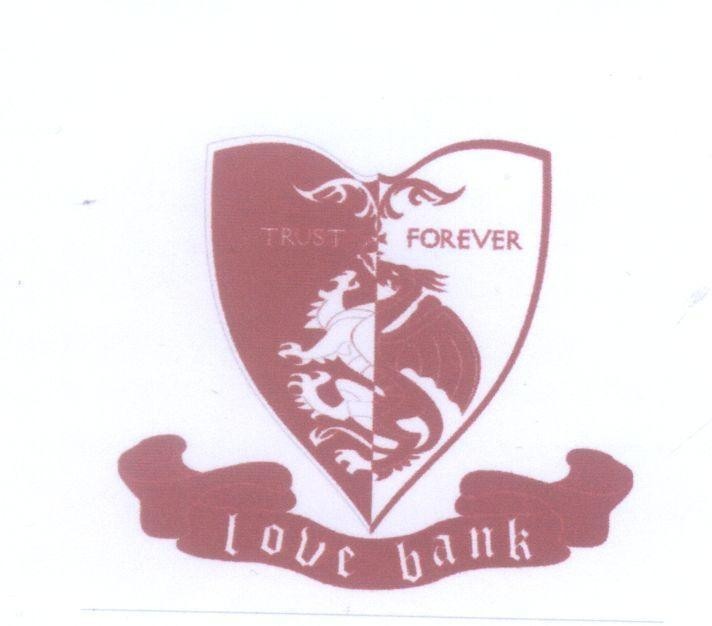 Mẫu nhãn hiệu Love Bank Trust FOREVER