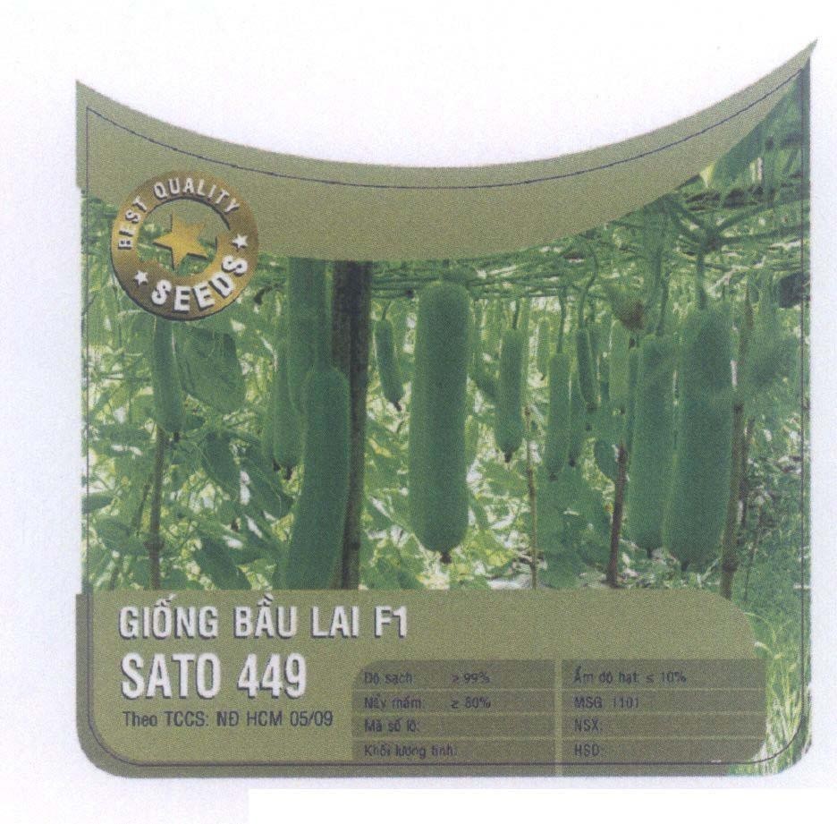 Mẫu nhãn hiệu SATO 449 Giống Bầu Lai F1 BEST QUALITY SEEDS