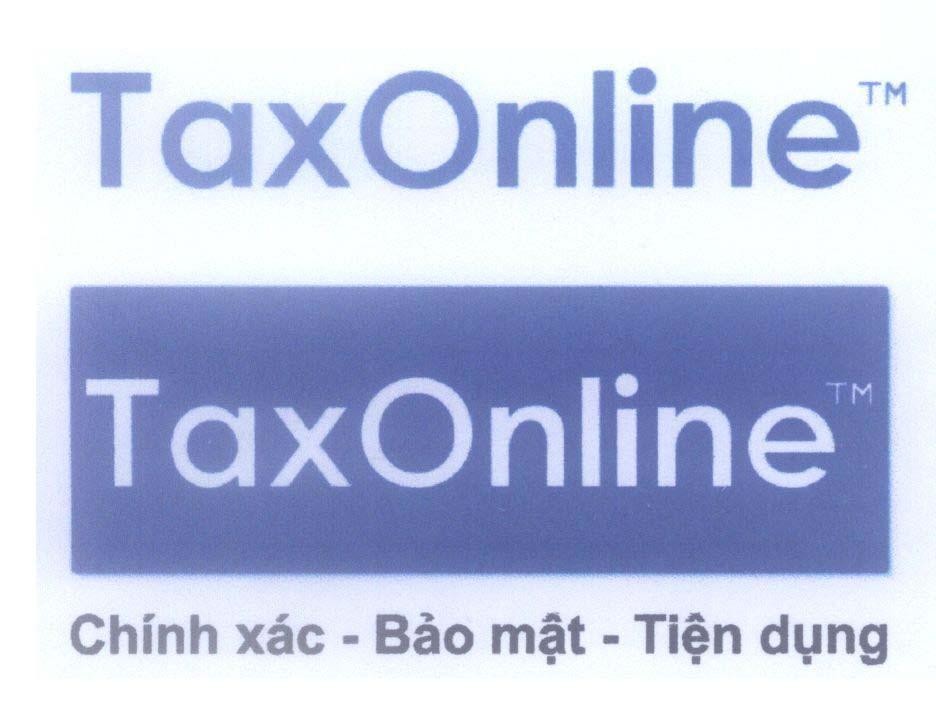Mẫu nhãn hiệu TaxOnline TM Chính xác Bảo mật Tiện dụng