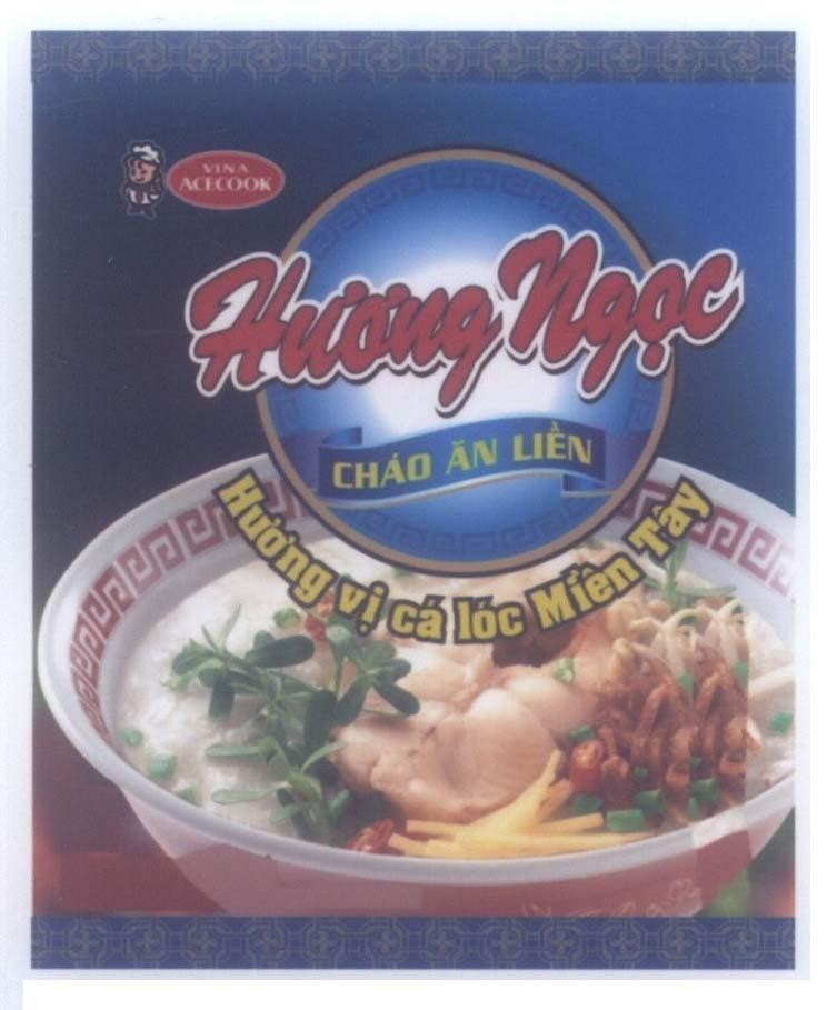 Mẫu nhãn hiệu VINA ACECOOK Hương Ngọc Cháo Ăn Liền Hương vị cá lóc Miền Tây